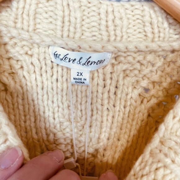 For Love & Lemons Long Sleeve Cold Shoulder Sweater Top - Picture 4 of 12